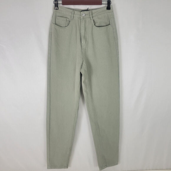 Riot Jeans Womens 0 Olive‎ High Rise New Mom Missguided Light Wash Denim - Picture 1 of 15